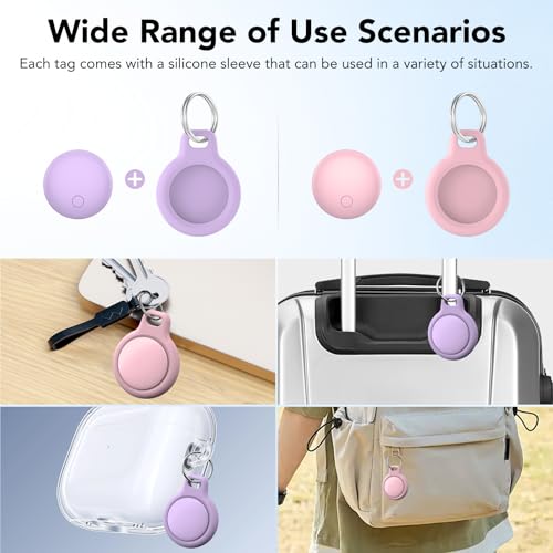 Image of Air Tracker Tags-1 Pack, 2025 New [Apple MFi Certified], Bluetooth Tracker Work with Apple Find My (iOS Only), Replaceable Battery Last 1 Years,Item Finder for Luggage /Key /Suitcase,Lotus Root Pink