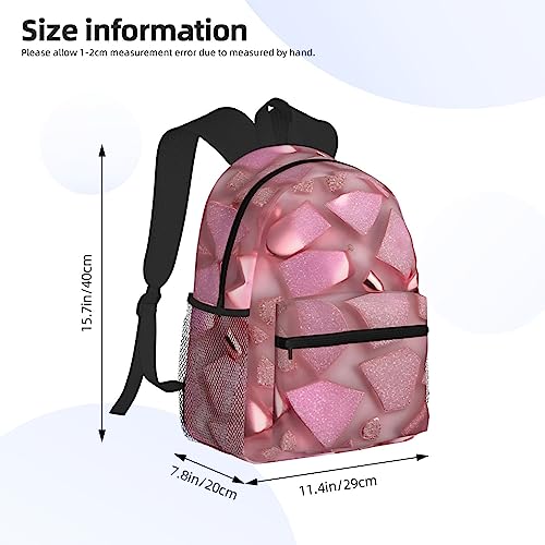 Sac à dos d'université tendance or rose noir confortable et polyvalent