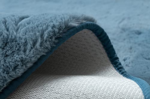 Tapis lavable en machine bleu rugsX à dossier antidérapant