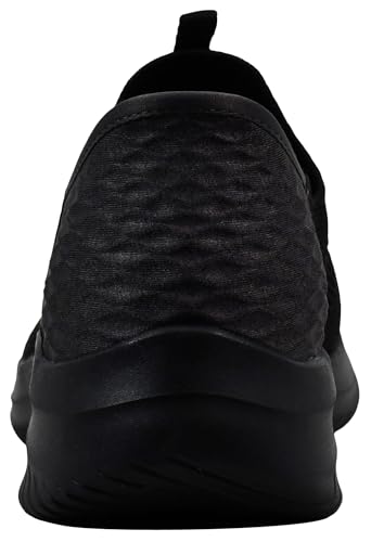 Skechers Women's Slip Ins Ultra Flex 3.0 Smooth Step Sneaker, Black/Black, 8.5 M US
