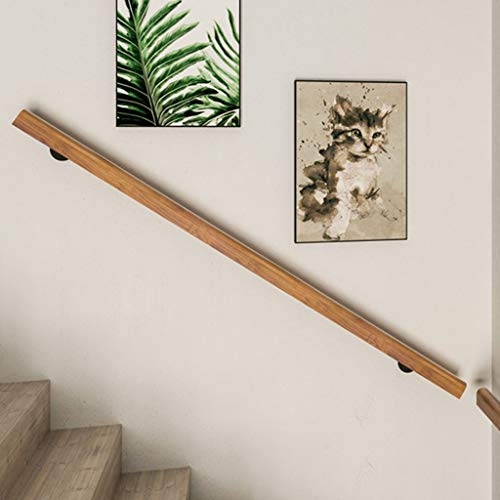 Amrai Barandillas de Madera Natural/riel de Escalera - Kit Completo. Barra de...