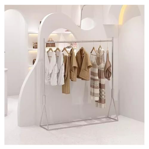 SBCGFY Perchero De Acero Inoxidable, Organizador De Ropa para Colgar, Ideal para Dormitorio Y Boutique, para Exhibición Y Almacenamiento, Plateado, 120 X 40 X 150 Cm