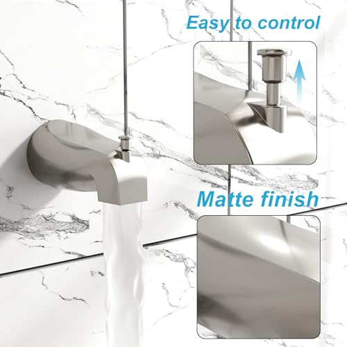 Juego de grifería para bañera y ducha con ducha de un solo chorro y manija única, acabado en cromo (válvula incluida) miniatura 5