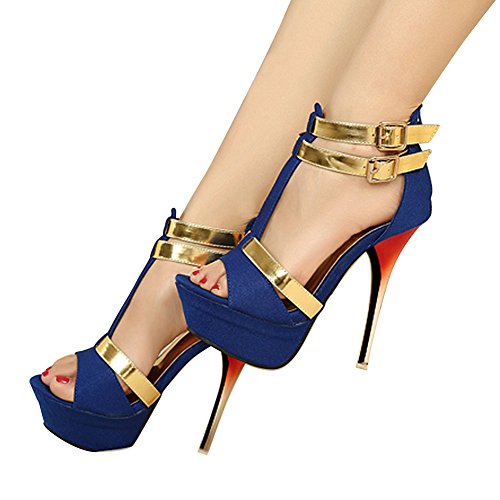 Summer Sexy Club Party High Heels Blue Us7