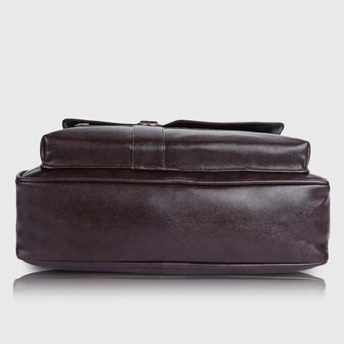 Veneer 16 Inch Vigan Leather Briefcase Messenger Bag - Image 5