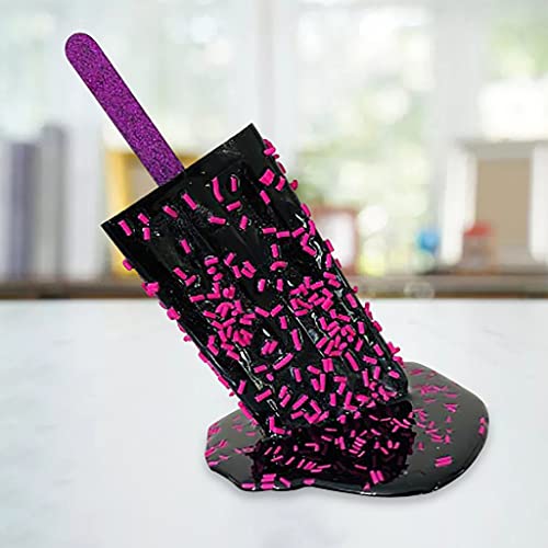 Zhjbd Melting Ice Cream Sculpture, Creative Resin Crafts Art Decorations, Popsicle Statue Summer Cool Lollipop Home Outdoor Decor Ornaments - Redcoding/700 (Color : Black) #TOP5