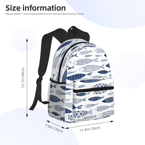 Blue Fish-B Travel Laptop Backpack For Men Women-Lightweight Carry On Backpack,Hiking Backpack, Water Resistant Beach Backpack With Laptop Compartment2