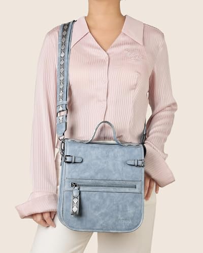FADEON Crossbody Bags Purses for Women & Backpack Purse Blue Collection4
