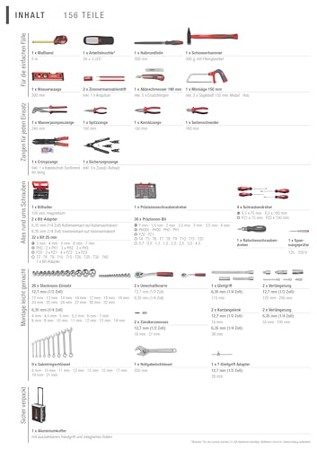 Tool trolley 156 pieces.