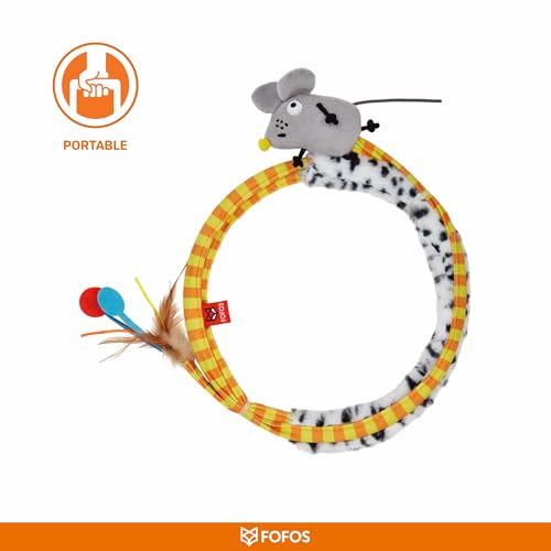 Image of BarkButler x FOFOS Safari Spiral Cat Tunnels for Indoor Cats - 100% Catnip Toys for Cats, Interactive Cat Toys Set - Yellow