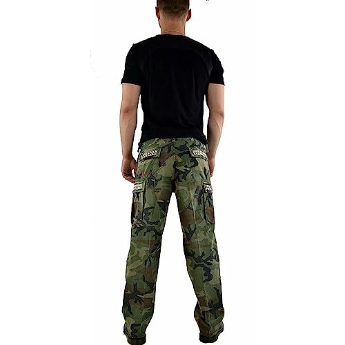 Men's Gothic Cyber Steampunk CAMO Army Military Biker Jeans Punk Rock Pants/Marines Pants3