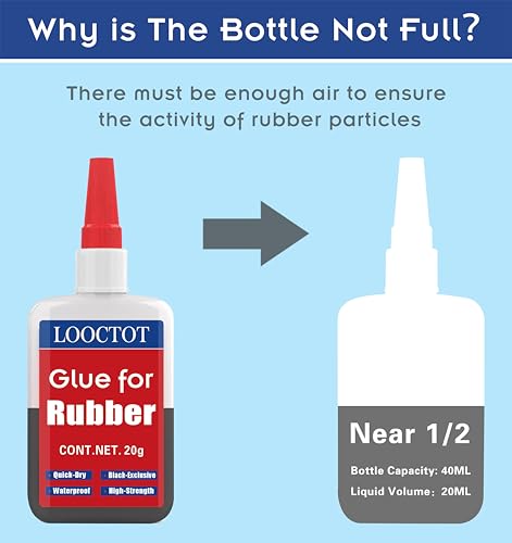 Black Rubber Glue,Super Instant Glue Bonding Between Rubbers,Rubber and Other Materials;Instant Cement for Tire,Tube, Edge,etc(20g)