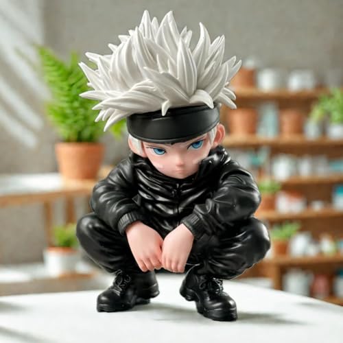 Image of FUNFOB Satoru Gojo Action Figure Height-12cm Collectible for Kids & Adults Gifting Multicolour PVC | Gojo- Squatt