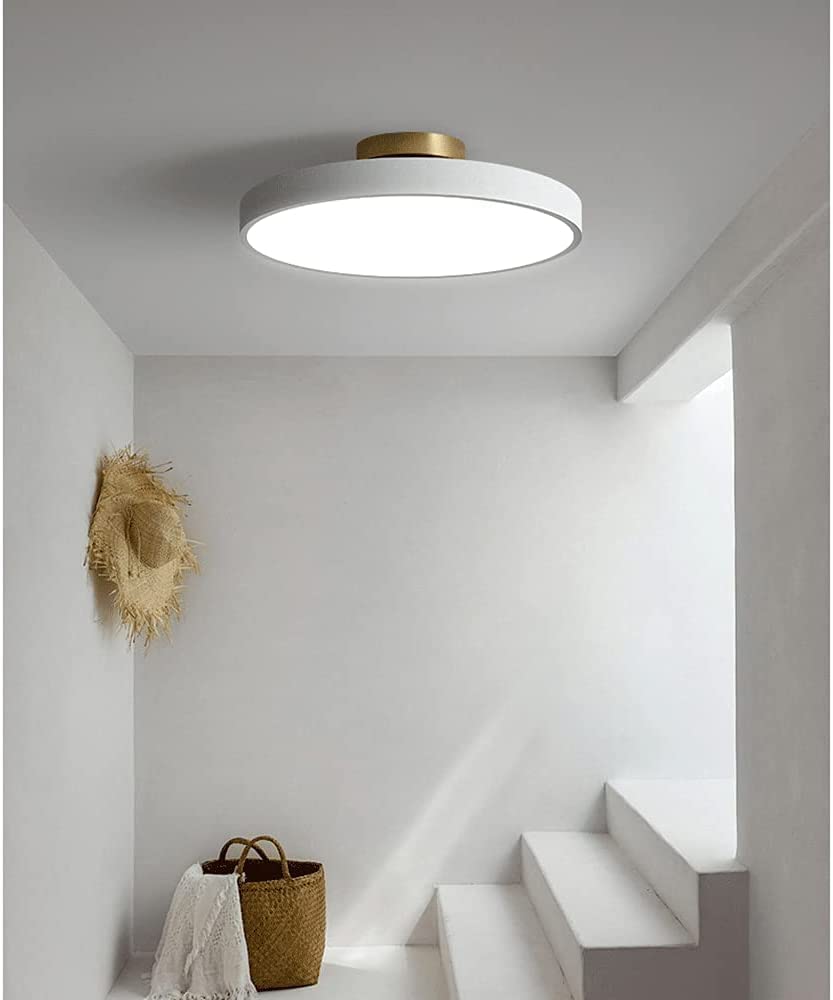 Nowoczesna prosta trójkolorowa ściemniana lampa sufitowa 40W do montażu podtynkowego LED lampa sufitowa okrągła płaska lampa używana do salonu, sypialni, jadalni, kuchni, przedpokoju, wejścia, przed