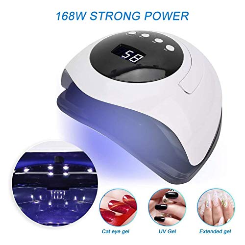 SFLRW 168W LED Nagellamp, Gel Nail Polish Nail Dryer Curing Lamp voor met 3 timer instelling Draagbare vingernagel en… - Afbeelding 7