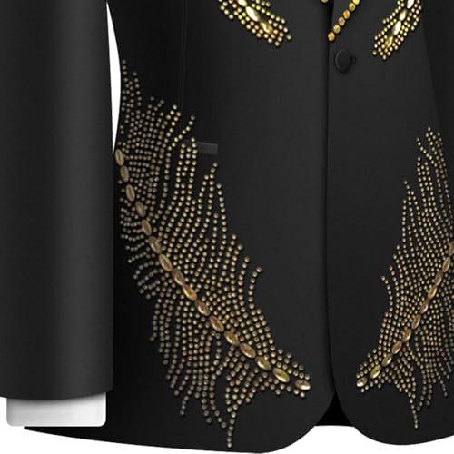 Men's 2 Piece Suit One Button Single Breasted Slim Fit Party Blazer Beaded Prom Wedding Suits Pants Set for Men3