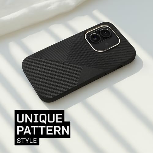 Image of AIBEX Aramid Fiber Mag-Saf Case Compatible for iPhone 16 | Slim Protective Back Cover with Built-in Magnets | Wireless Charging Support | Camera Ring Stand | Shockproof with Air Guard Corners