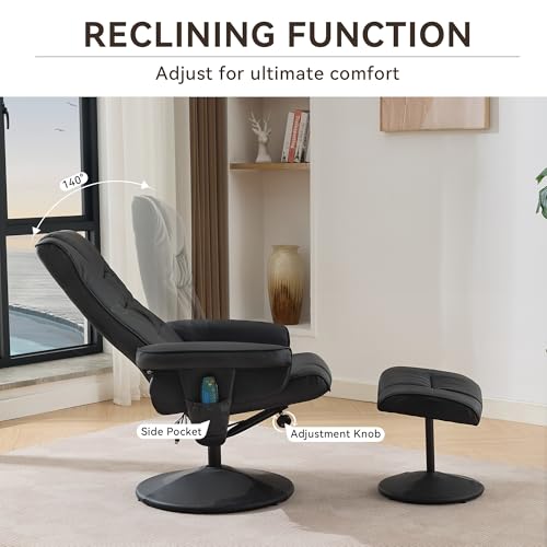 Sillón reclinable piel sintética negro miniatura 7