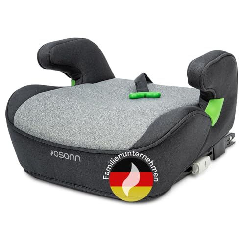 Osann Lux Isofix – Die flexible & bequeme Sitzerhöhung Auto Kinder (126-150 cm), mit & ohne Isofix nutzbar, ergonomische Sitzfläche & sichere Gurtführung - Universe Grey