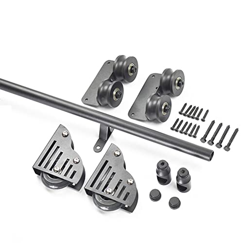 Biblioteca de hardware de escalera rodante MiroDo en acero negro mate con riel extensible 2