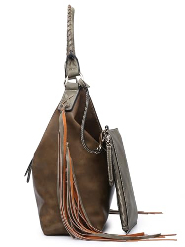 Image of Oversize Hobo Bag for Women Boho Purses and Handbags Fringe Big 2 In 1