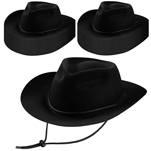 Image of Mepase Cowboy Hats Bulk Felt Western Party Wide Brimmed Cowgirl Hats Set for Adults Men Women Costume Party