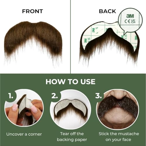 Mustaches Self Adhesive, Novelty, Fake Walrus, Brown Color