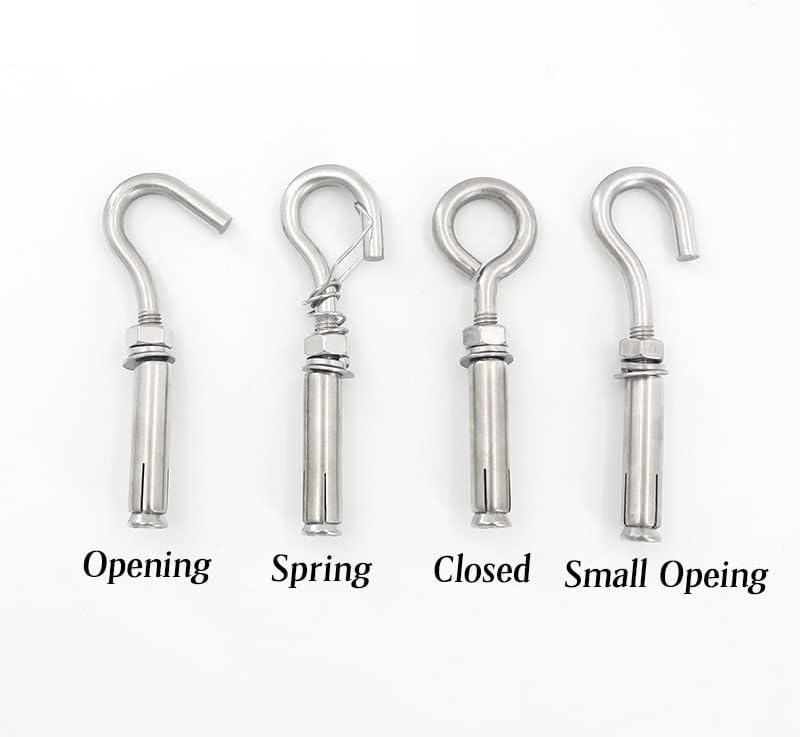 Expansion Screw Bolts, Anchor Bolt Hooks,Hollow Wall Anchors,Open Expansion Hook 304 Stainless Steel Concrete Wall Anchor Bolt Cup Closed Spring Hooks Sleeve ((Closed M6)