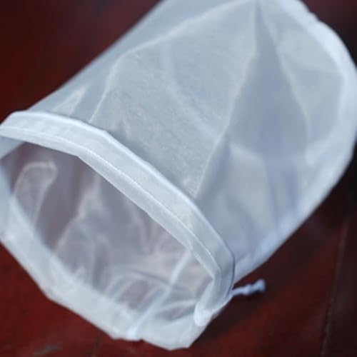 Homebrew - 2 sacchetti filtranti in nylon a rete fine, 20 x 30 cm, per noci, latte, succo verde, zuppa, gelatina, con coulisse (160 micron)