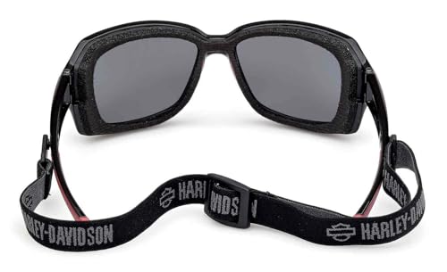 Harley-Davidson Womens Fire Bird Blue Mirror Sunglasses w/Headstrap, Shiny Black3