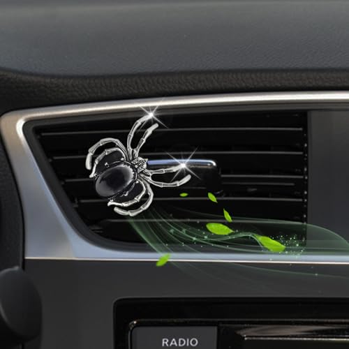 Image of ORIESSE Spider Air Vent Clip,Gothic Car Air Freshener,Black Car Decor for Teens Women,Refillable Essential Oils and Perfume Diffuser
