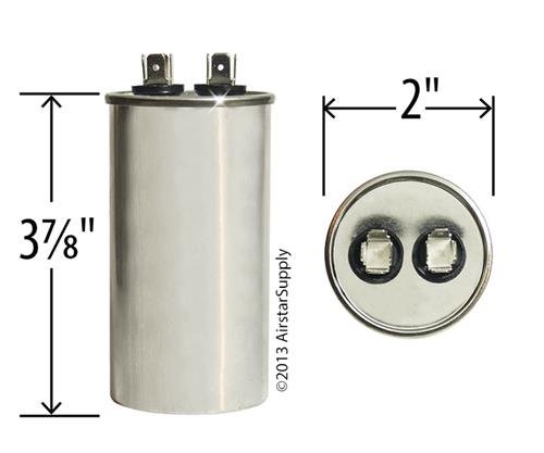 Janitrol • 50 uf / Mfd 370 / 440 VAC AmRad Replacement Round Universal Capacitor • Made in the U.S.A.