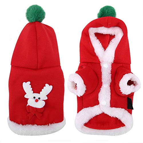 Pet Christmas Clothes - Dog Warm Hoodies Costume Xmas Parties Sweatshirt Cute Puppy Decorative Outfits Winter Coat(XL)
