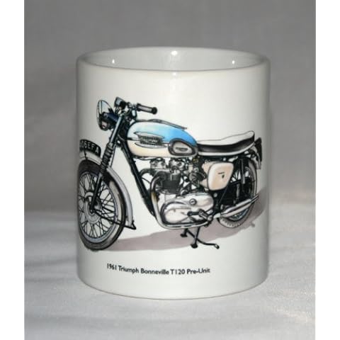Motorbike Mug. Triumph Bonneville T120 Pre-Unit 1961 Illustration Cover