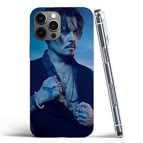 Compatible With Iphone 14 Plus Case Johnny Fashion Art Depp Protective Shockproof Scratch Soft Tpu Flexible Print Transparent Phone Case Cover #TOP2