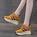 Imagen de MIEHUIAI Zapatillas de Cuña para Mujer Moda Cuero Zapatos de Deporte Altas Ligeras Casuales Wedge Plataforma Sneakers con Tacón Oculto 10CM