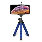  iMusk Portable Mini Trépied Flexible Éponge Octopus Support de Fixation Support avec Clip de Téléphone pour Smartphone Action Caméra Accessoire (Bleu)