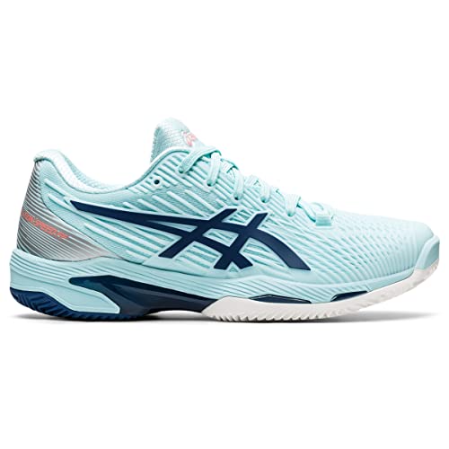 ASICS Solution Speed FF 2 Clay Tennis Shoes for Women - PU-Applied Upper - Supreme Bounce Clear Blue/Light Indigo 7.5 B - Medium