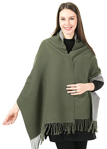 Écharpe pashmina femme hiver longue épaisse réversible taille unique chaud