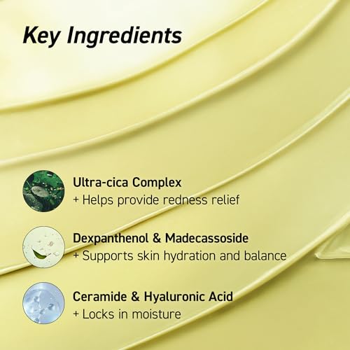 Image of IVOSKIN Cica Redness Relief Treatment Cream, Soothing & Hydrating Green Correcting Moisturizer with Madecassoside, Helps Repair Skin Barrier for Sensitive Skin, Vegan, Korean Skincare (1.76oz / 50g)