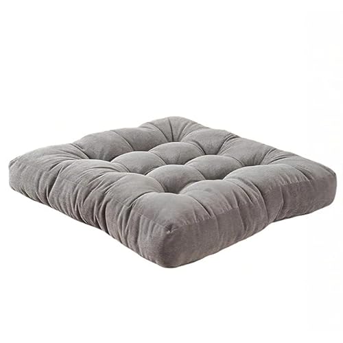 Floor Pillows Chair Cushion Square Meditation Pillow forThick Tufted Pillow for Patio, Office, Outdoor Seating. Corduroy Floor Pillow for Tatami Living Room (Gray)