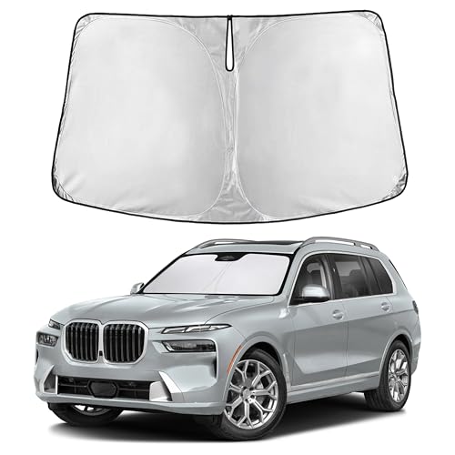 Image of EcoNour Windshield Sunshade Compatible for BMW X7 2018-2023 2024 2025, Sun Visor for Front Windshield & Window Sun Shade Cover, UV Heat Blocker & Protector, Car Accessories