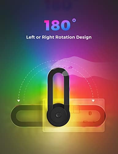 Kids Night Light Plug in, LOHAS Colour Changing Night Lights, 180°Rotation RGB Colour Chasing Night Light, Dusk to Dawn Sensor Nightnight for Gaming Room, Kids Room, Gifts, Christmas, Party, 1 Pack