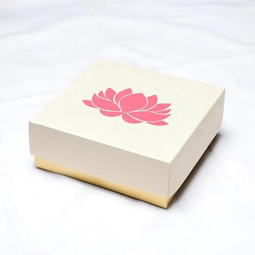 Miniatura 8 de Lotus - Cajas blancas impresas para dulces indios, galletas, golosinas, mithai, dulces, cajas de regalo con tapas a granel, caja de Mithai a granel