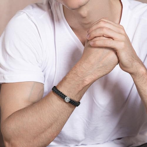 JENDEAR SHINE Cross Bracelet for Men, Adjustable Hand Woven Rope Bracelet, Cross Symbol Cool Bracelet for Men3