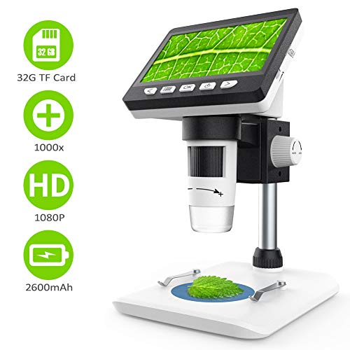 LCD Digital Microscope,CrazyFire 4.3 inch 1080P Full HD 1000x Microscope Camera with 32G