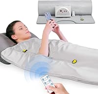 VAYOTOY Infrarot-Saunadecke 2 Zone Digital Heim Saunadecke Professionel Detox Therapie Sauna Tragbare Oxford-Saunadecke mit 4 Sicherheitsschutz für heißes Schwitzen, Entspannung, Detox (Silber)