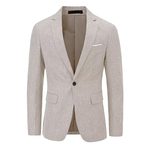 Men Blazer Slim Fit Sport Coat Casual One Button Lightweight Business Suit Jackets2