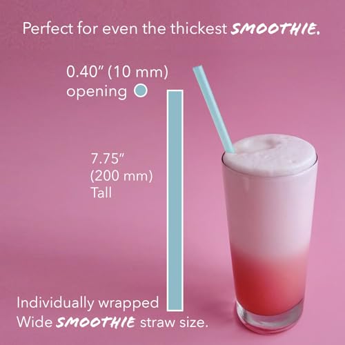 Pitillos biodegradables para smoothie, azul, 50 unidades miniatura 5