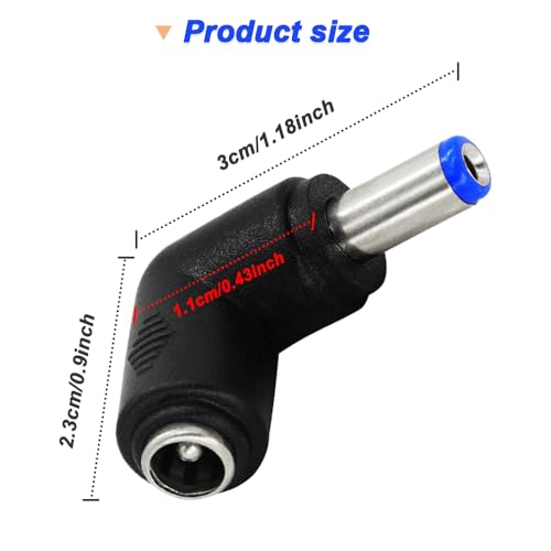 Adaptador de corriente DC 5.5x2.1mm ángulo 90° 10 unid miniatura 2